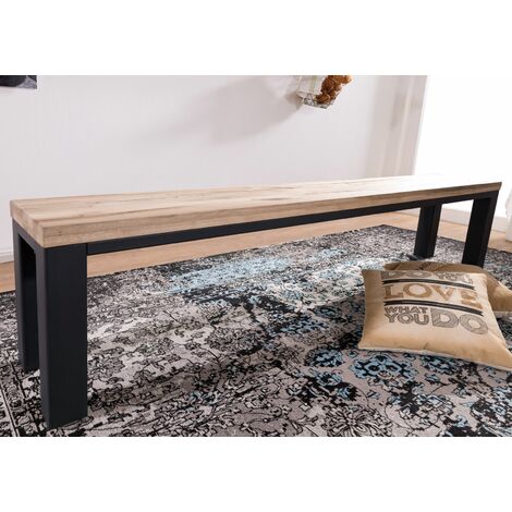  VILLANDERS 225 Panca In Legno Di Quercia Selvatica - Oliato / Bianco 200x35x45