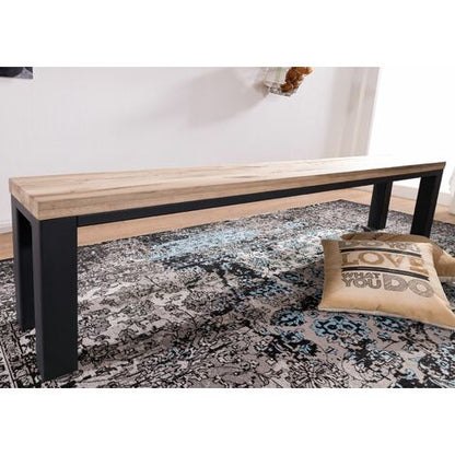  VILLANDERS 225 Panca In Legno Di Quercia Selvatica - Oliato / Bianco 200x35x45