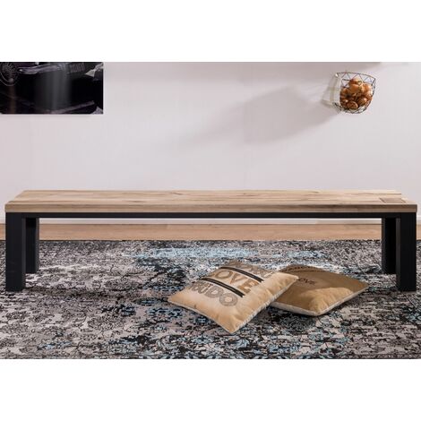  VILLANDERS 225 Panca In Legno Di Quercia Selvatica - Oliato / Bianco 200x35x45