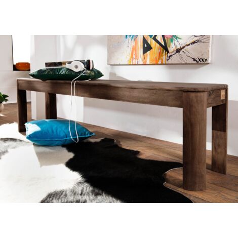  TORONTO 130 Panca In Legno Di Sheesham - Decapato / Smoked Cherry 140x35x45