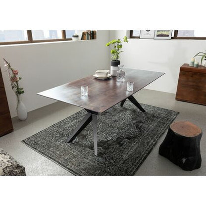  Tavolo Da Pranzo In Legno Di Acacia 160x90x76 Grigio Scuro Laccato SWISS EDGE 17