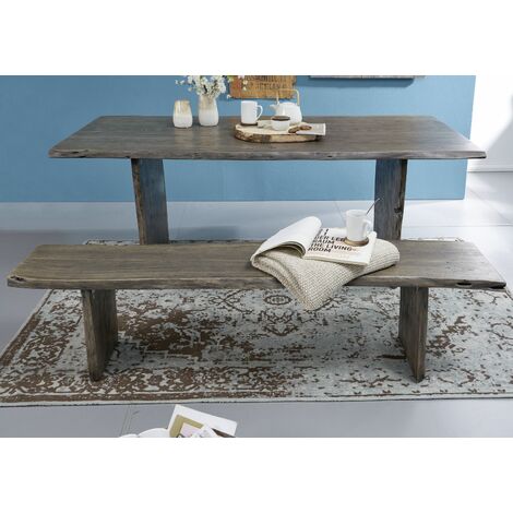  PURE ACACIA 419 Panca In Legno Di Acacia - Laccato / Grigio 200x38x45