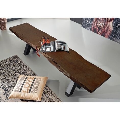  IRON LABEL 156 Panca In Legno Di Acacia - Laccato / Marrone 180x38x46