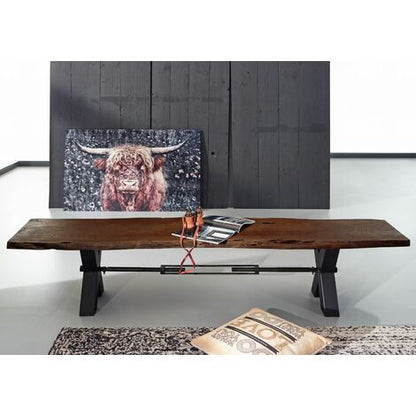  IRON LABEL 156 Panca In Legno Di Acacia - Laccato / Marrone 180x38x46