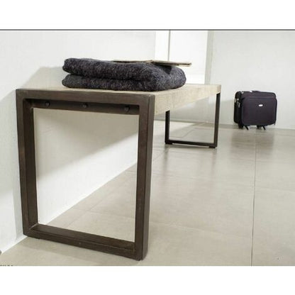  FACTORY 120 Panca In Legno Di Mango E Ferro - Stampato 140x40x45