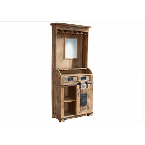  RAILWAY 141 Mobile Bar In Legno Di Mango - Laccato / Natur 75x35x170