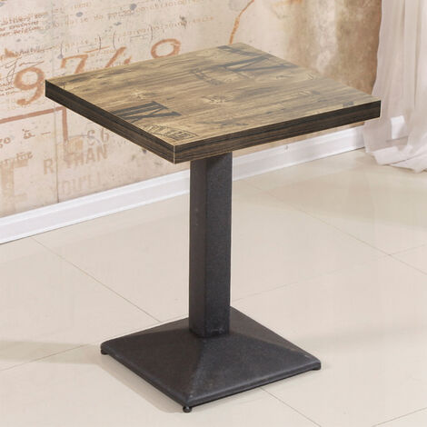  Tavolo Quadrato Stile Industriale Con Top In Legno , Tavolo Da Bar Tavolo Alto - 60x60