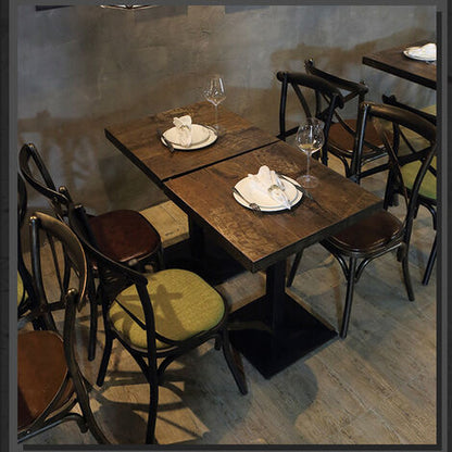  Tavolo Quadrato Stile Industriale Con Top In Legno , Tavolo Da Bar Tavolo Alto - 60x60