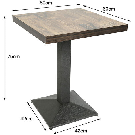  Tavolo Quadrato Stile Industriale Con Top In Legno , Tavolo Da Bar Tavolo Alto - 60x60