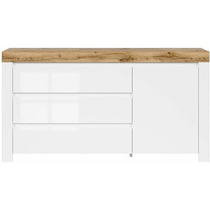  DOLSENA - Madia Da Soggiorno In Stile Scandinavo - 156x83,5x42 - 1 Anta + 3 Cassetti - Madia