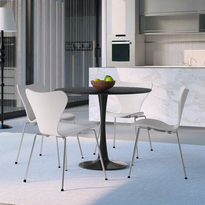  Tavolo Rotondo Effetto Marmo 80cm Sala Da Pranzo Ristorante Tulip Murmar 80 Colore: Nero