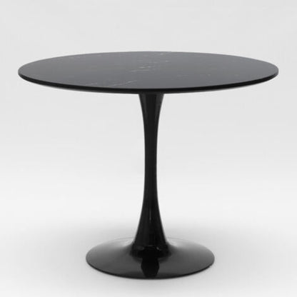  Tavolo Rotondo Effetto Marmo 80cm Sala Da Pranzo Ristorante Tulip Murmar 80 Colore: Nero