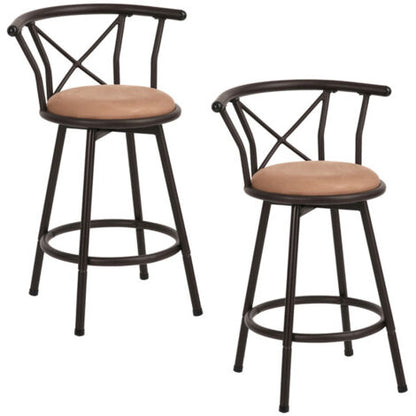  MEUBLES COSY Set Di 2 Sgabelli Da Bar Girevoli Tipo Professionale, Altezza Seduta 63 Cm, Con Poggiapiedi E Schienale E Cuscino Imbottiti