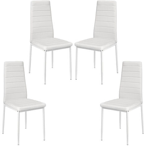  Set Di 4 Sedie Da Pranzo Stile Contemporaneo -sedia Da Pranzo Sedia Cucina ,Sedia Con Linee,bianco