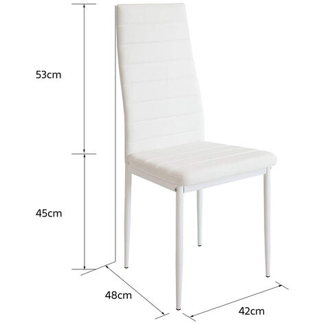  Set Di 4 Sedie Da Pranzo Stile Contemporaneo -sedia Da Pranzo Sedia Cucina ,Sedia Con Linee,bianco