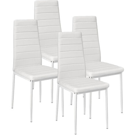  Set Di 4 Sedie Da Pranzo Stile Contemporaneo -sedia Da Pranzo Sedia Cucina ,Sedia Con Linee,bianco