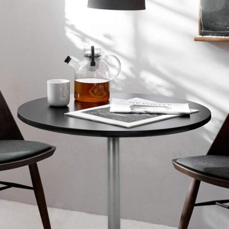  Tavolino Bar Rotondo Quadrato Nero Bianco 70x70 Bistrot Colore Tavolo: Nero - Forma Tavolo: Rotondo