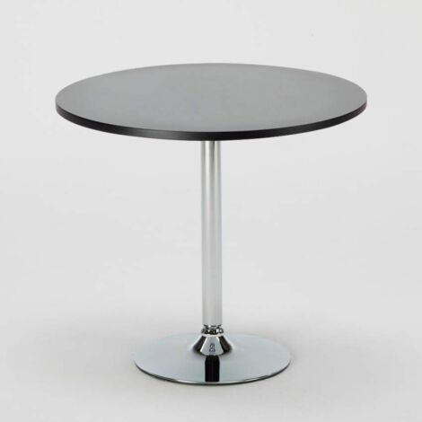  Tavolino Bar Rotondo Quadrato Nero Bianco 70x70 Bistrot Colore Tavolo: Nero - Forma Tavolo: Rotondo