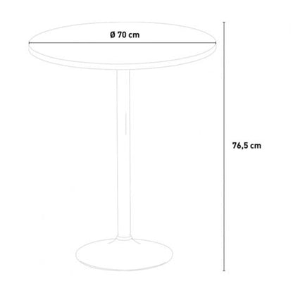  Tavolino Bar Rotondo Quadrato Nero Bianco 70x70 Bistrot Colore Tavolo: Nero - Forma Tavolo: Rotondo