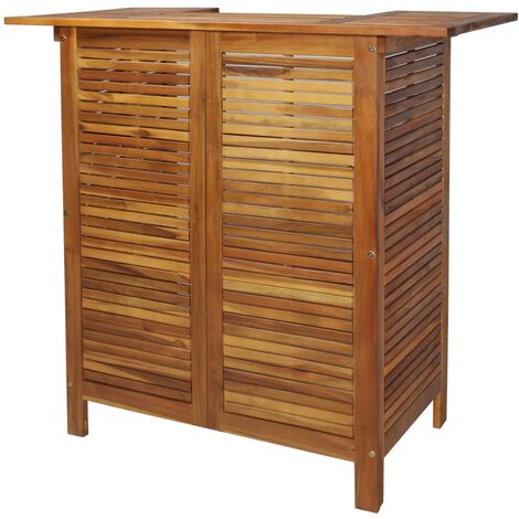  Tavolo Da Bar 110x50x105 Cm In Legno Massello Di Acacia