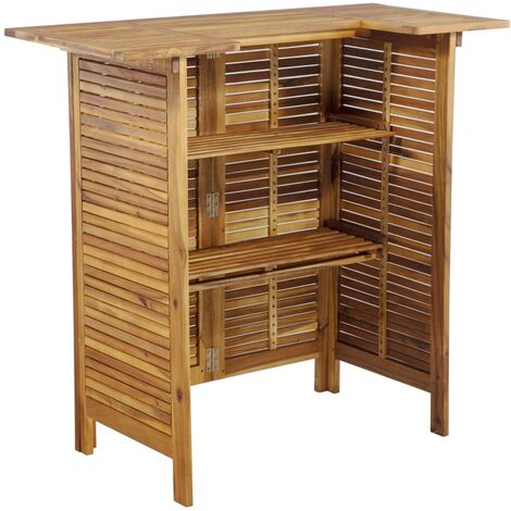  Tavolo Da Bar 110x50x105 Cm In Legno Massello Di Acacia