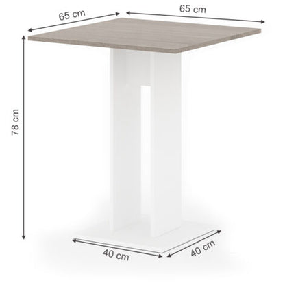  Tavolo Da Pranzo „Ewert“ 65x65cm Bianco/sonoma Vicco