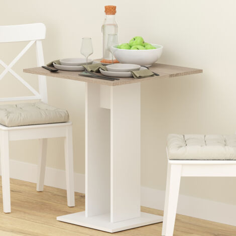  Tavolo Da Pranzo „Ewert“ 65x65cm Bianco/sonoma Vicco