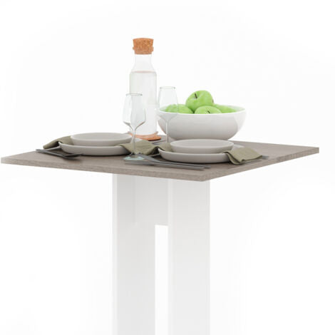  Tavolo Da Pranzo „Ewert“ 65x65cm Bianco/sonoma Vicco