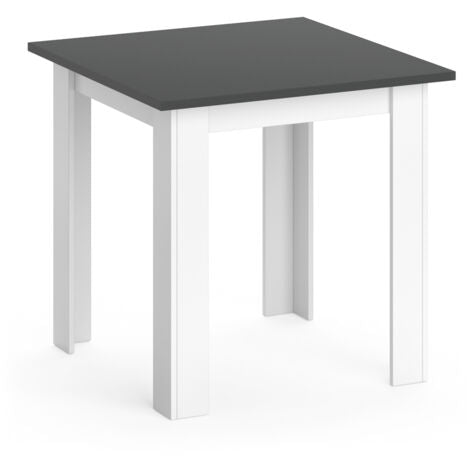  Tavolo Da Pranzo „Karlos“ 80cm Bianco/antracite Vicco