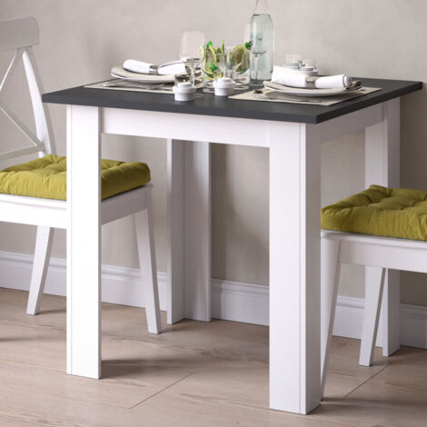  Tavolo Da Pranzo „Karlos“ 80cm Bianco/antracite Vicco