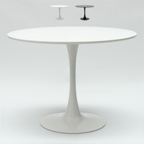  Tavolo Rotondo 90cm Bar Sala Da Pranzo Cucina Design Scandinavo Moderno Tulip Colore: Bianco