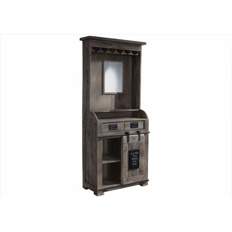  RAILWAY 241 Mobile Bar In Legno Di Mango - Laccato / Grigio 75x35x170