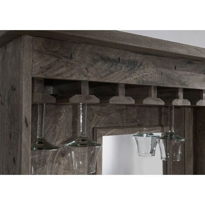  RAILWAY 241 Mobile Bar In Legno Di Mango - Laccato / Grigio 75x35x170