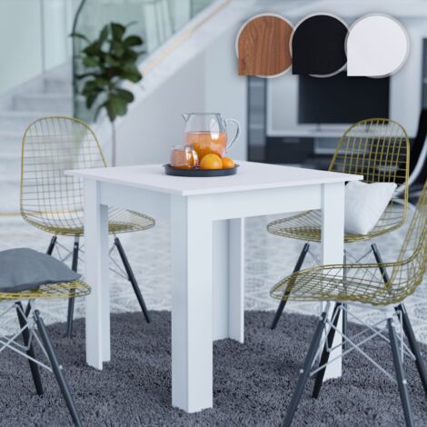 Nova Tavolo Da Pranzo Quadrato Piedi Ad L Da Salotto Cucina Con Piano Di Vari Colori Colore : BIANCO