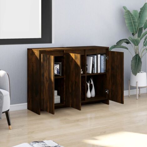  Credenza Rovere Fumo 102x33x75 Cm In Truciolato VidaXL