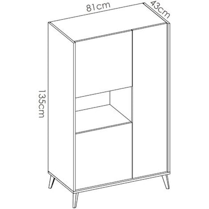  Credenza Soggiorno 135 Cm Abby Grafite E Rovere Naturale Con Tre Ante Grafite E Naturale