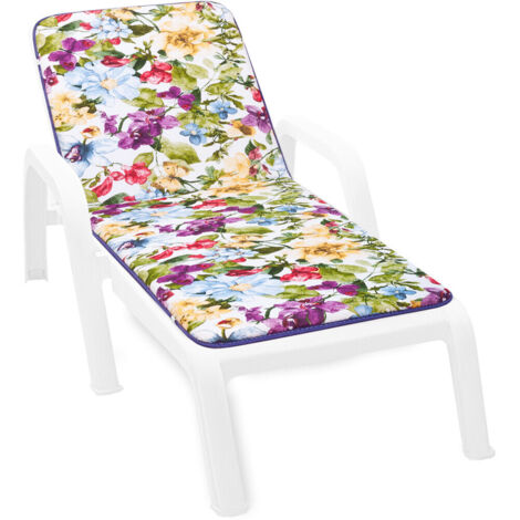  Cuscino Sdraio Morbido Copri Seduta Lettino Prendisole Mare Pieghevole 100% Made In Italy Floreale - Viola