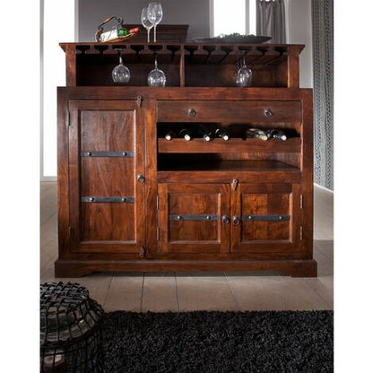  OXFORD 903 Mobile Bar In Legno Di Acacia - Laccato / Nougat 140x66x125