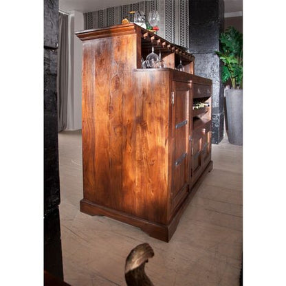  OXFORD 903 Mobile Bar In Legno Di Acacia - Laccato / Nougat 140x66x125