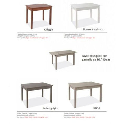  Tavolo Firenze 90x60 Cm Allungabile Olmo Olmo