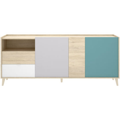  Madia 180x43 Cm Penny Con Tre Ante E Due Cassetti Multicolore Multicolore