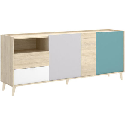  Madia 180x43 Cm Penny Con Tre Ante E Due Cassetti Multicolore Multicolore