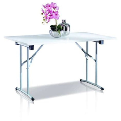  Tavolo Da Pranzo 125x80cm Gambe Pieghevoli Multiuso Catering Butterfly