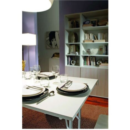  Tavolo Da Pranzo 125x80cm Gambe Pieghevoli Multiuso Catering Butterfly