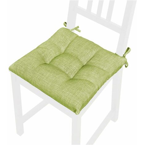  Cuscino Sedia Pastello Morbido Universale Coprisedia Cotone Imbottito 100% Made In Italy - Verde
