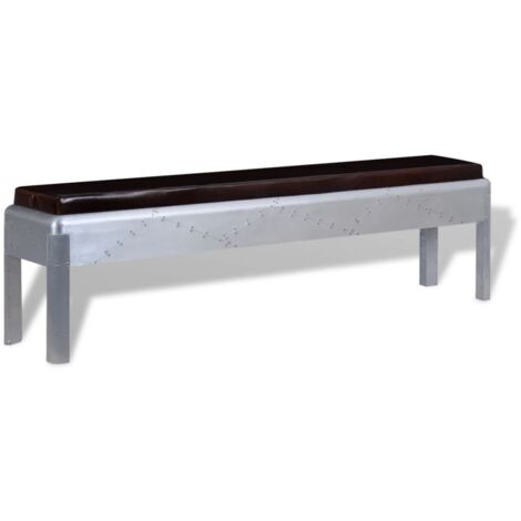  Panca Aviatore In Vera Pelle 160x32x45 Cm VidaXL