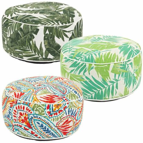 Pouf Da Giardino Gonfiabile Esterno Poltrona Bizzotto In Tessuto PVC Ø 53 Cm - Fantasia: Azzorre