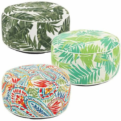  Pouf Da Giardino Gonfiabile Esterno Poltrona Bizzotto In Tessuto PVC Ø 53 Cm - Fantasia: Azzorre