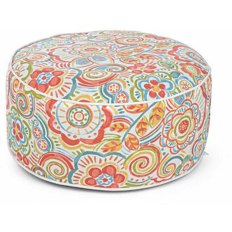  Pouf Da Giardino Gonfiabile Esterno Poltrona Bizzotto In Tessuto PVC Ø 53 Cm - Fantasia: Azzorre