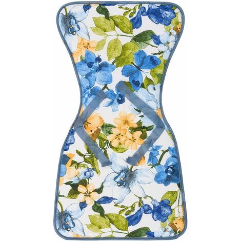  Cuscino Sedia Giardino Coprisedia Pieghevole Seduta Schienale Morbido 100% Made In Italy - Blu